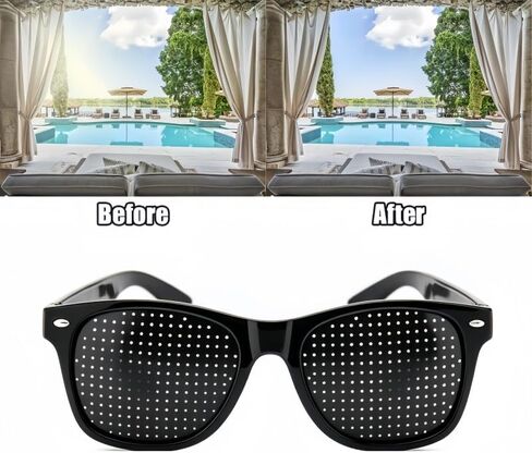 2 Pack Unisex Anti-Myopia Astigmatism Glasses Men's Women's Vision Improvement Strabismus Correction Fatigue Glasses(Black-CC-C1) in Kuwait