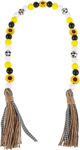 ABOOFAN Sunflower Beading House Decorations for Home Sunflower Decor Home Decor Home Hanging Decor Tiered Tray Decor Rustic Beads with Tassels Tassel Beaded Pendant Tassel Beads Garland in Kuwait