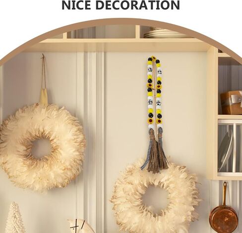 ABOOFAN Sunflower Beading House Decorations for Home Sunflower Decor Home Decor Home Hanging Decor Tiered Tray Decor Rustic Beads with Tassels Tassel Beaded Pendant Tassel Beads Garland in Kuwait