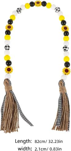 ABOOFAN Sunflower Beading House Decorations for Home Sunflower Decor Home Decor Home Hanging Decor Tiered Tray Decor Rustic Beads with Tassels Tassel Beaded Pendant Tassel Beads Garland in Kuwait