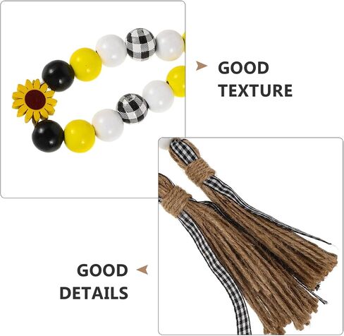 ABOOFAN Sunflower Beading House Decorations for Home Sunflower Decor Home Decor Home Hanging Decor Tiered Tray Decor Rustic Beads with Tassels Tassel Beaded Pendant Tassel Beads Garland in Kuwait