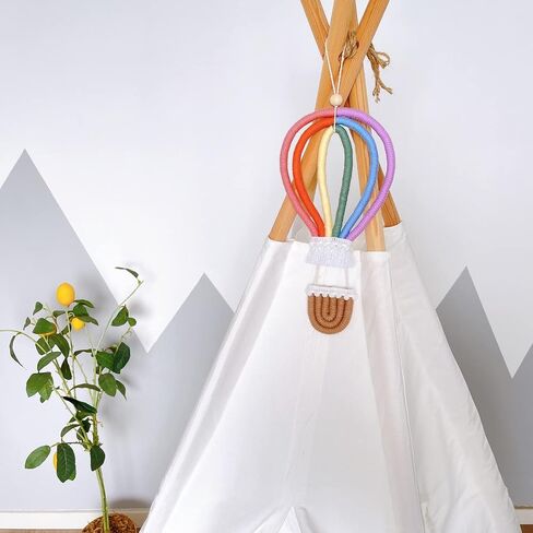 Colorful Hot Air Balloon Tassel Hanging Decoration - Boho Rainbow Wall Decorative for Classroom Kids Bedroom Baby Shower Party Supplies in Saudi Arabia