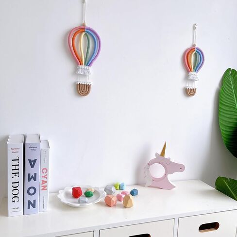 Colorful Hot Air Balloon Tassel Hanging Decoration - Boho Rainbow Wall Decorative for Classroom Kids Bedroom Baby Shower Party Supplies in Saudi Arabia