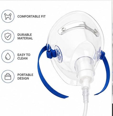 Veterinary Oxygen Mask for Extra Large Dogs Over 88 lbs, Clear, with 6.6 ft Oxygen Tubing，Easy to Clean，Easy to use，Compatible with Mainstream Oxygen concentrators in Saudi Arabia