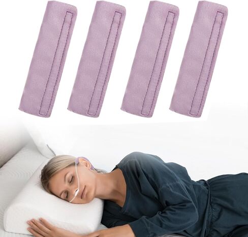 4 Pcs Satin Nasal Oxygen Cannula Covers, Nasal Cannula Ear Cushions, Silky Nasal Cannula Cover Ear and Face Protectors for Oxygen Users to Reduce Red Mark, Skin Protect (Purple) in Saudi Arabia