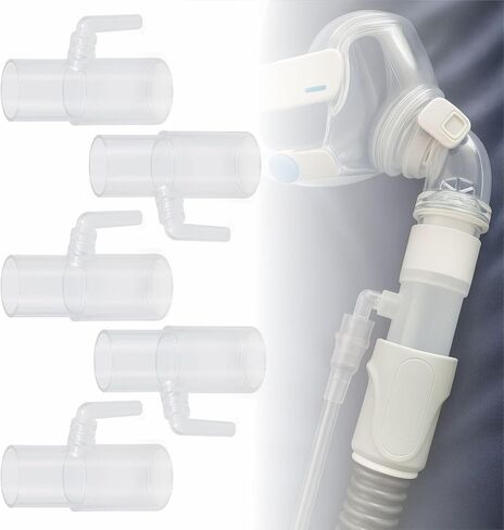 Oxygen Enrichment Port Connector fits CPAP Tubing Hose - Breathing Tube Oxygen Adapter, 5 Pcs in Kuwait