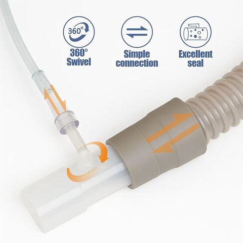 Oxygen Enrichment Port Connector fits CPAP Tubing Hose - Breathing Tube Oxygen Adapter, 5 Pcs in Kuwait