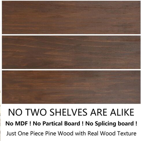 Wood Floating Shelves for Wall Set of 3, 22 Inch Rustic Floating Shelf Wall Mount, Solid Wooden Bathroom Floating Shelves for Kitchen, Bedroom, Living Room - Dark Walnut in Saudi Arabia