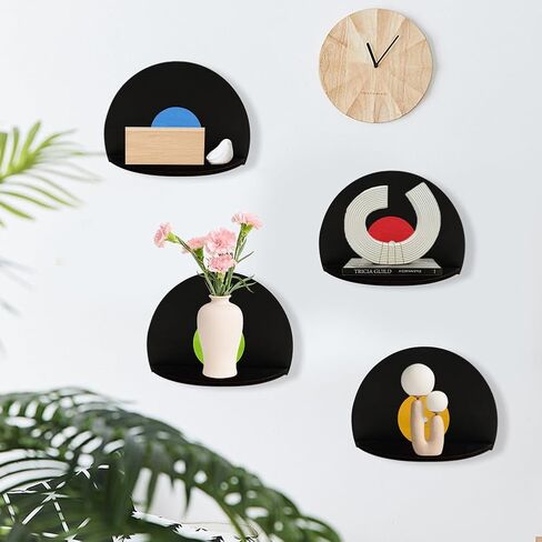 GRETJOB 4 Pack Record Shaped Shelves, Vinyl Record Decorative Shelf, Record Wall Decor Decor for Bedroom, Party - Vinyl Record Wall Decor in Saudi Arabia
