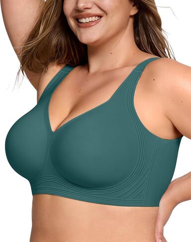 LetsJoli Jelly Bras for Women Plus Size Pullover No Underwire | Full Coverage Fit, Wireless Supportive Everyday Bra, For Older Women, Adjustable Straps, Semi-fixed Removeable Cups, Soft in Kuwait