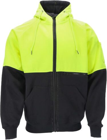 RefrigiWear Hi-Vis Full-Zip Hoodie - High-Visibility Sweatshirt for Safety & Cold Weather Comfort in Kuwait