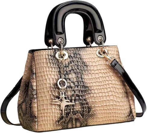 Glossy Evening Genuine Leather Tote for Women Crocodile Texture Top Handle Party Satchel and Wallet Set in Kuwait