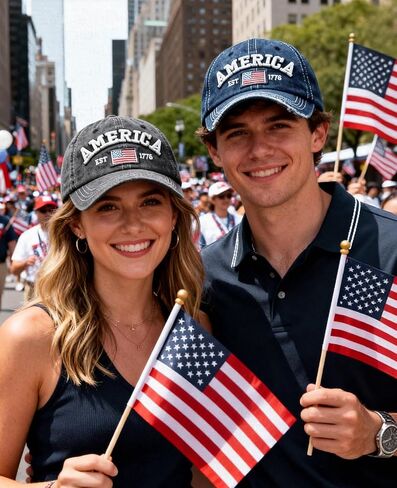 Waldeal 2 Packs American Flag Hat, Adjustable Unisex USA Flag Baseball Cap, 4th of July Hats for Men Women in Kuwait