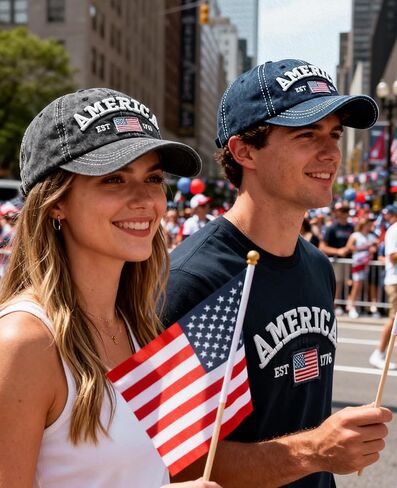 Waldeal 2 Packs American Flag Hat, Adjustable Unisex USA Flag Baseball Cap, 4th of July Hats for Men Women in Kuwait