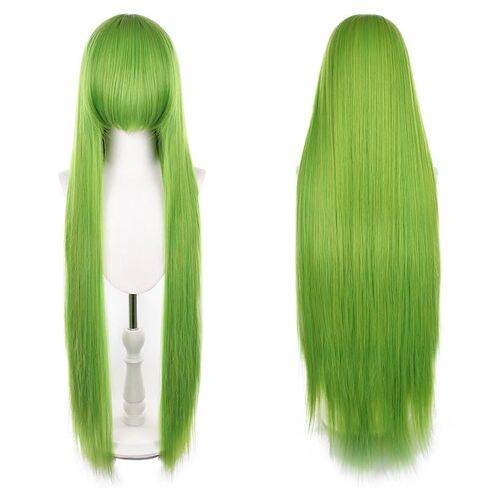 001-white color with long bangs 100cm/3.3feet Long Anime Wig Heat resistant Straight Synthetic Hair Wig in Saudi Arabia