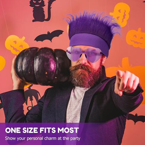 Purple Spirit Wear Accessories, Wigs and Heart Glasses for Crazy Hair Day Team Color War Fun Halloween Costume Outfit in Kuwait