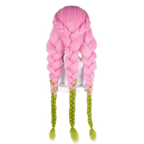 Long Pink & Green Ombre Cosplay Wig for Mitsuri Cute Anime Wigs for Women, Pink & Green Braided Synthetic Hair for COS Halloween Party &Theme Comic in Saudi Arabia
