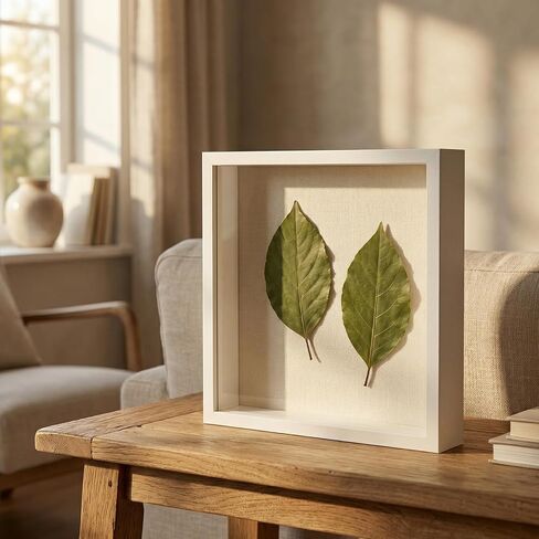 10"x10" Shadow Boxes Display Cases with Soft Linen Back Deep Wood Glass 3D Shadow Box Set for Wall and Tabletop Baby Sports, 2 Pack White in Saudi Arabia