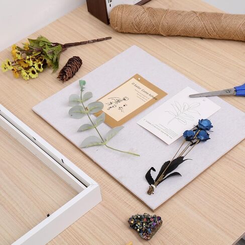 10"x10" Shadow Boxes Display Cases with Soft Linen Back Deep Wood Glass 3D Shadow Box Set for Wall and Tabletop Baby Sports, 2 Pack White in Saudi Arabia