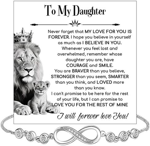 To My Daughter Infinity Heart Bracelet From Mom and Dad, Mother Daughter Bracelet Gift with Message Card and Box, Gifts Ideas for Daughter from Parent #1 in Saudi Arabia