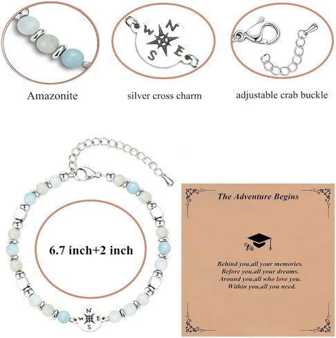 Graduation Compass Bracelet for Her,Class of 2025,Personalized Graduation Gifts for High School/College/Masters Degree/Nurse/8th Grade/5th Grade/Middle School in Saudi Arabia