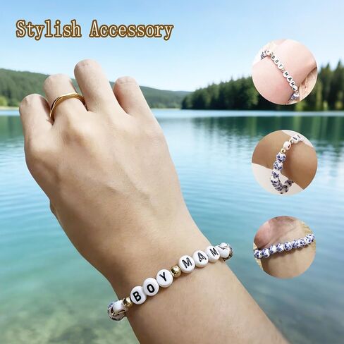 Boy Mama Bracelet - Boy‘s Mom Gifts In My Boy Mama Era, Meaningful Bond Bracelet with Warming Gift Card for Women(7.16" Wrist/Daily Wear/Mother s Day/Birthday) in Saudi Arabia