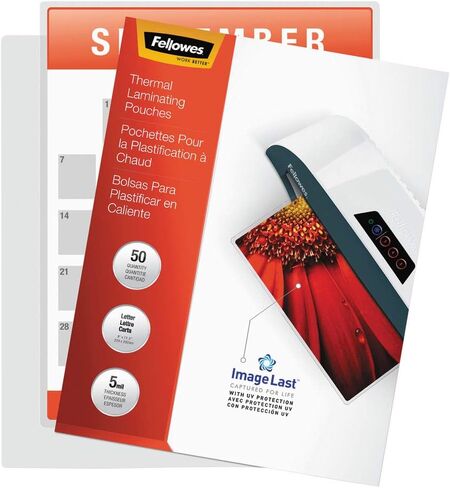 Fellowes 52040, Glossy Pouches - Letter, 5 mil, 100 Pack in Kuwait