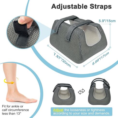 Heel Protector for Pressure Sores in Bed, Ankle Pillow for Pressure Relief, Bed Sores Heel Elevator Pillow, Foot Elevation Pillows for Swelling, Foam Wedge Foot Support Cushion for Bedridden Patients in Saudi Arabia