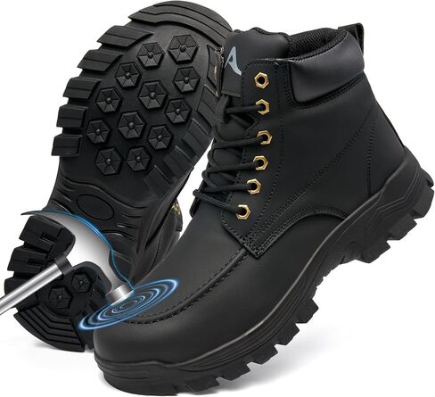 Ecetana Steel Toe Work Boots for Men Waterproof Slip Resistant Comfortable Safety Boot Industrial Construction Shoes in Saudi Arabia