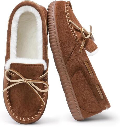 Womens Moccasin Slippers Memory Foam Fuzzy Slipper Indoor Outdoor for Women Comfy House Shoes in Saudi Arabia