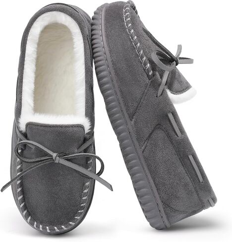 shoeslocker Womens Moccasin Slippers Memory Foam Fuzzy Slipper Indoor Outdoor for Women Comfy House Shoes in Saudi Arabia