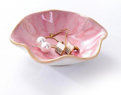 Jewelry Tray,Ring Dish,Ceramic Trinket Tray,Key Bowl,Decorative Plate,Necklace Earrings Ring Holder for Mom Friends Sister Daughter (Light Blue) in Saudi Arabia