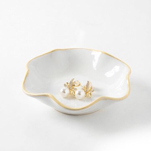 Jewelry Tray,Ring Dish,Ceramic Trinket Tray,Key Bowl,Decorative Plate,Necklace Earrings Ring Holder for Mom Friends Sister Daughter (Light Blue) in Kuwait