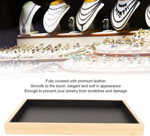 Jewelry Tray, 14X9.6X1.2in Stackable Flat Jewelry Organizer, Showcase Display Empty Plate for Earring Necklace Bracelet Brooche Pins in Saudi Arabia