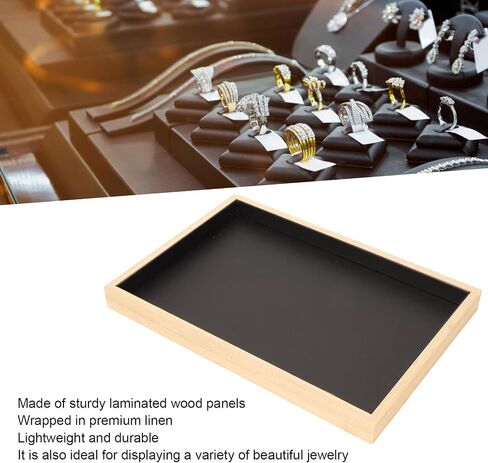 Jewelry Tray, 14X9.6X1.2in Stackable Flat Jewelry Organizer, Showcase Display Empty Plate for Earring Necklace Bracelet Brooche Pins in Saudi Arabia