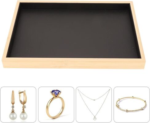 Jewelry Tray, 14X9.6X1.2in Stackable Flat Jewelry Organizer, Showcase Display Empty Plate for Earring Necklace Bracelet Brooche Pins in Saudi Arabia