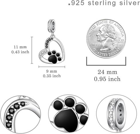 Dog Charms 925 Sterling Silver Animal Jewelry Dog Charm for Bracelets Paw Print Charms for Women in Kuwait