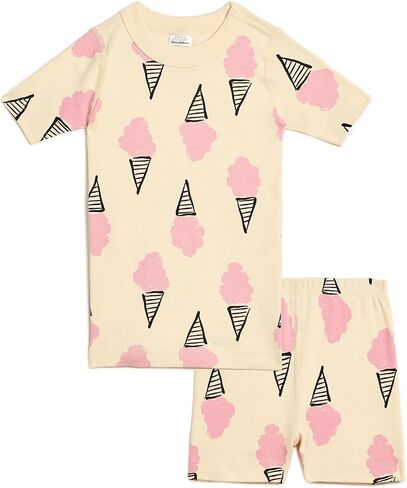 Hanna Andersson, Girls, HannaJams™ Print Short John Pajamas Set (Toddler/Little Kid/Big Kid), Pink Cotton Candy, 2 Years (Toddler) in Saudi Arabia