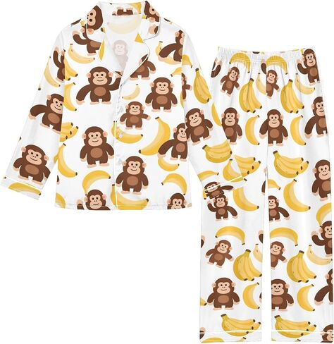 Cute Long Sleeve Pajamas Set Soft Silk Satin Sleepwear 2 Piece Button-Down Top Elastic Pants Set in Saudi Arabia