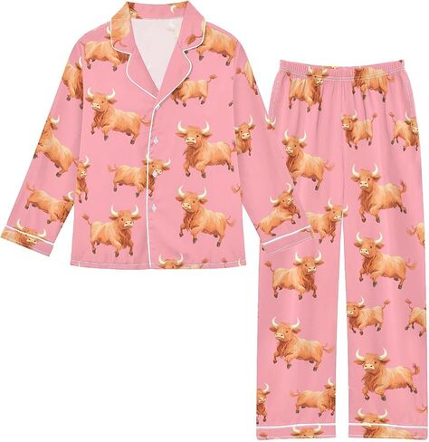 Cute Long Sleeve Pajamas Set Soft Silk Satin Sleepwear 2 Piece Button-Down Top Elastic Pants Set in Saudi Arabia