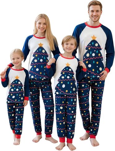 OAKFashion Christmas Family Pajamas Holiday Christma Pajama Family Matching Pjs Set Sleepwear Xmas Jammies in Saudi Arabia
