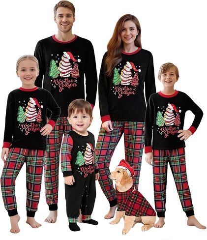 OAKFashion Christmas Family Pajamas Holiday Christma Pajama Family Matching Pjs Set Sleepwear Xmas Jammies in Saudi Arabia