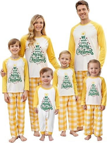 OAKFashion Christmas Family Pajamas Holiday Christma Pajama Family Matching Pjs Set Sleepwear Xmas Jammies in Saudi Arabia