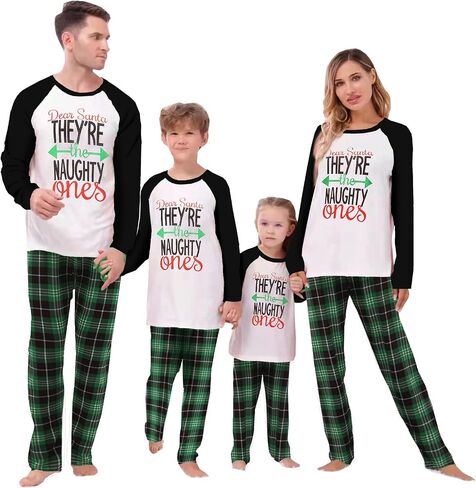 OAKFashion Christmas Family Pajamas Holiday Christma Pajama Family Matching Pjs Set Sleepwear Xmas Jammies in Saudi Arabia