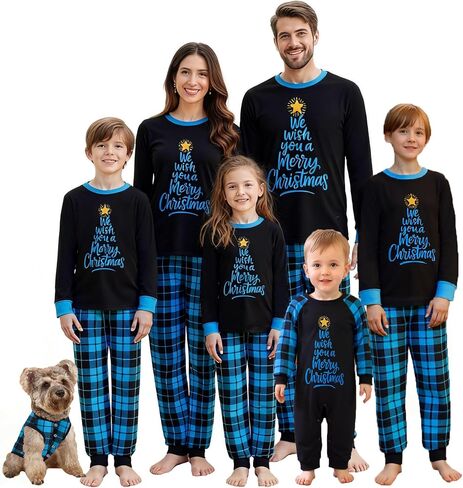 OAKFashion Christmas Family Pajamas Holiday Christma Pajama Family Matching Pjs Set Sleepwear Xmas Jammies in Saudi Arabia