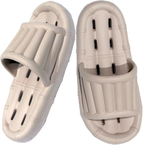 Pillow Slippers for Men Women Non-Slip Thick Sole Shower Sandals, Lightweight Quick Drying Bathroom Sandals with Double Drain Holes, Ultimate Comfort Indoor outdoor Slides for Pool, Beach, Dorm in Saudi Arabia