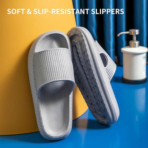 Pillow Slippers for Women and Men, Pillow Slides for Women and Men,Cloud Bathroom Sandals, Ultimate Comfort, Lightweight, Thick Sole, Non-Slip, Easy to Clean in Saudi Arabia