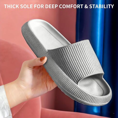 Pillow Slippers for Women and Men, Pillow Slides for Women and Men,Cloud Bathroom Sandals, Ultimate Comfort, Lightweight, Thick Sole, Non-Slip, Easy to Clean in Saudi Arabia