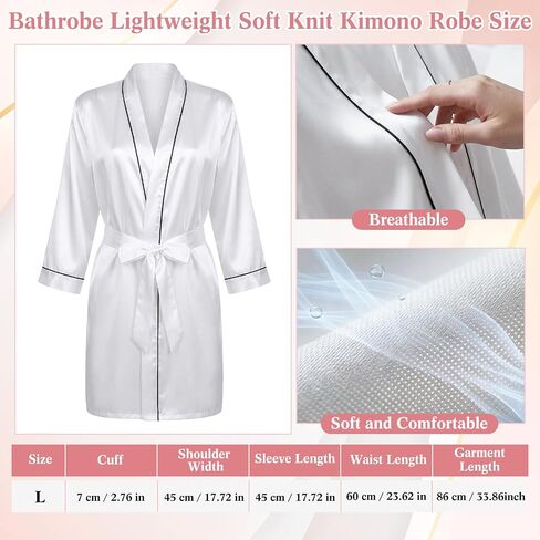 Bonuci 6 Set Women Robe and Slippers Bridesmaid Robes Spa Bathrobe Bulk Soft Kimono Robes for Wedding Party Bridal Shower in Kuwait