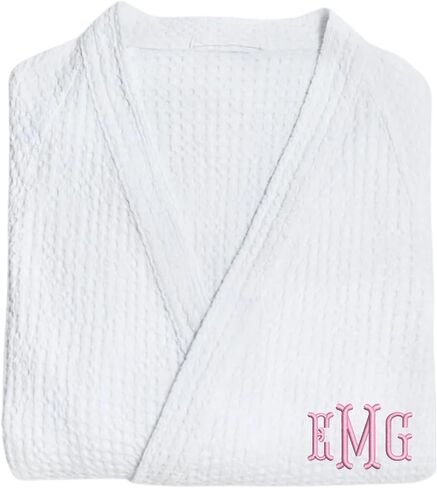 Personalized Waffle Knit Robe – Embroidered Monogram Lightweight Cotton Spa Robe for Women, Adjustable Waist Tie, Comfy & Breathable Loungewear, Getting Ready, Gift for Her, Bridesmaid Gift in Saudi Arabia
